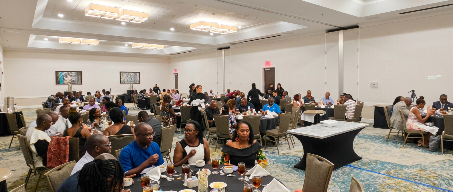 Guests gathered in a banquet hall during a professional and community event.